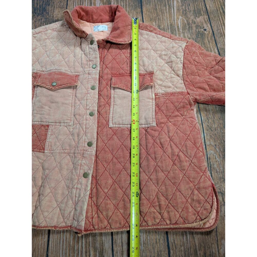 Oli & Hali Women's Patchwork Color Block Snap Jacket Pink Size Small Quilted - Picture 15 of 15